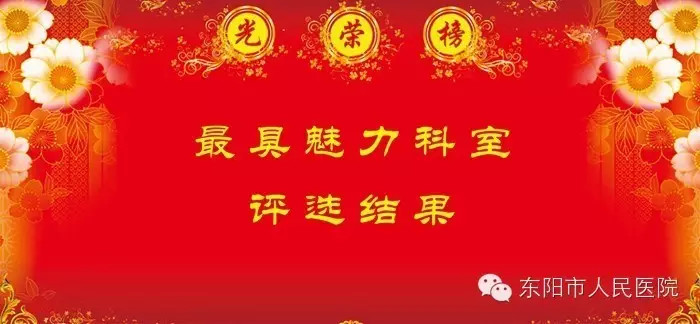“最具魅力科室”评选结果